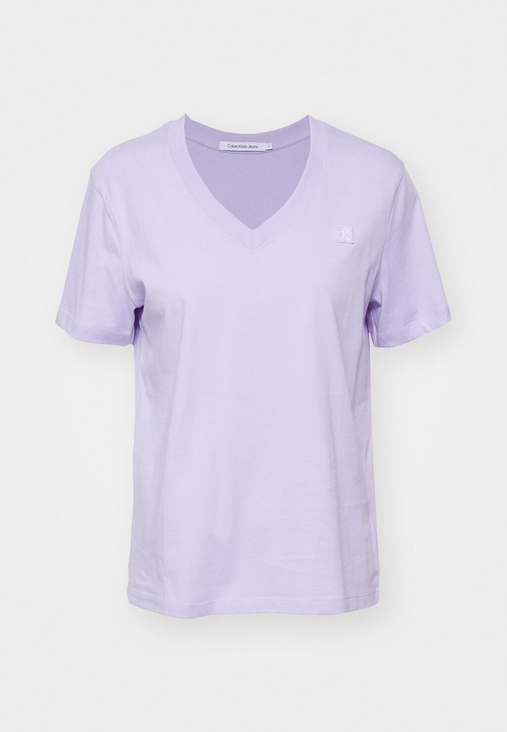 

Базовая футболка Embro Badge V Neck Tee Calvin Klein, пастельно-сиреневый