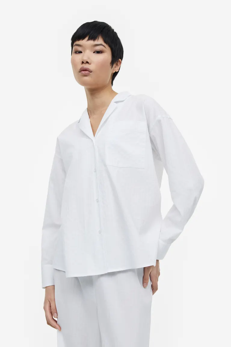 

Пижама из жаккардовой ткани H&M, белый