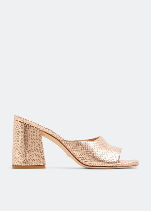 

Мюли Stuart Weitzman Tia 85 Flareblock, золотой