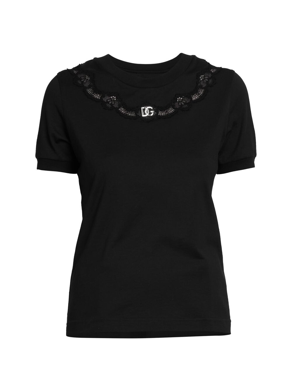 

Топ с логотипом и кружевной вставкой DOLCE&GABBANA, неро, Черный
