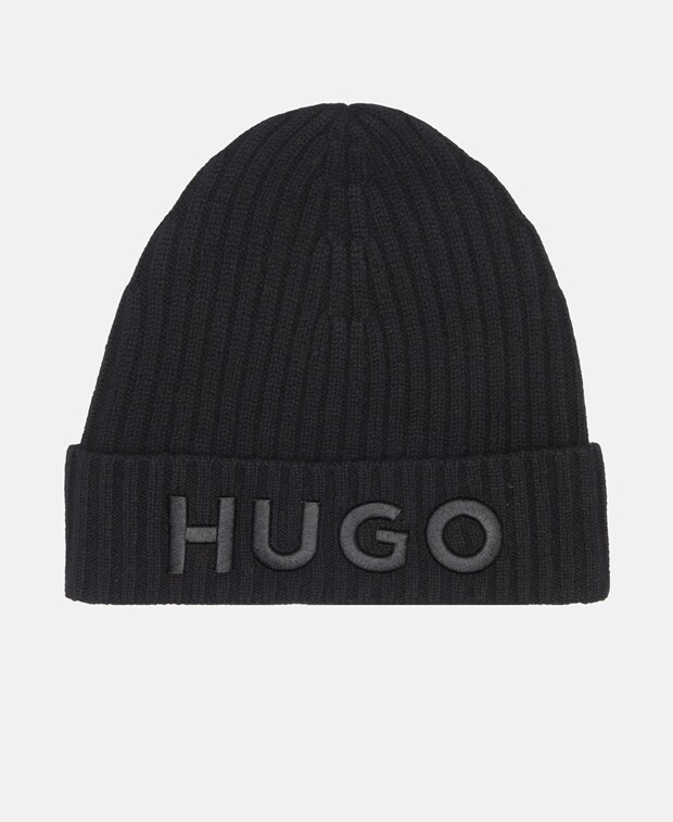 

Шерстяная шапка Hugo, черный