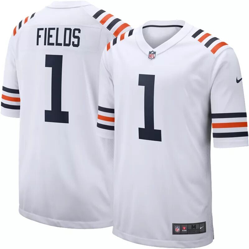 

Белая игровая майка Nike Youth Chicago Bears Justin Fields #1