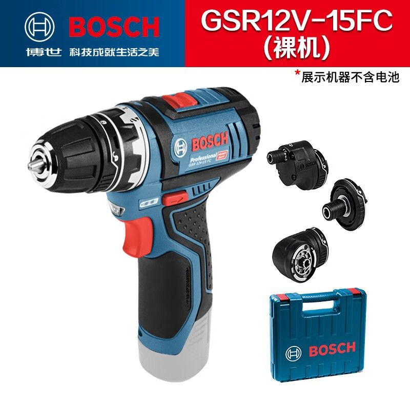 Дрель электрическая Bosch GSR12V-15FC + насадки, кейс