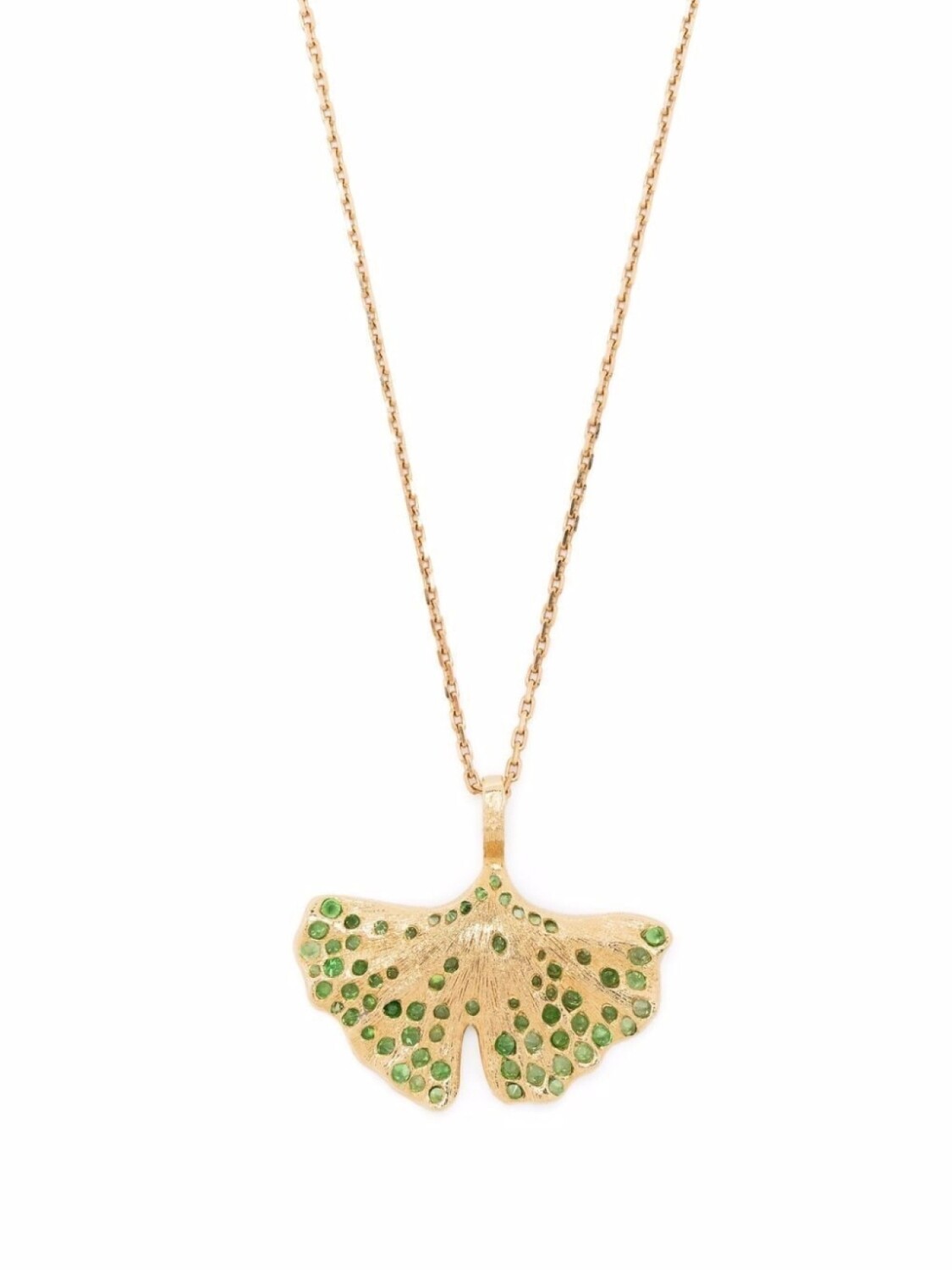 

Колье Gingko из желтого золота с цаворитами Aurelie Bidermann, золотой