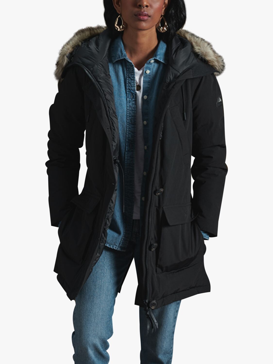 

Пуховая парка Superdry Rookie, черная, Черный