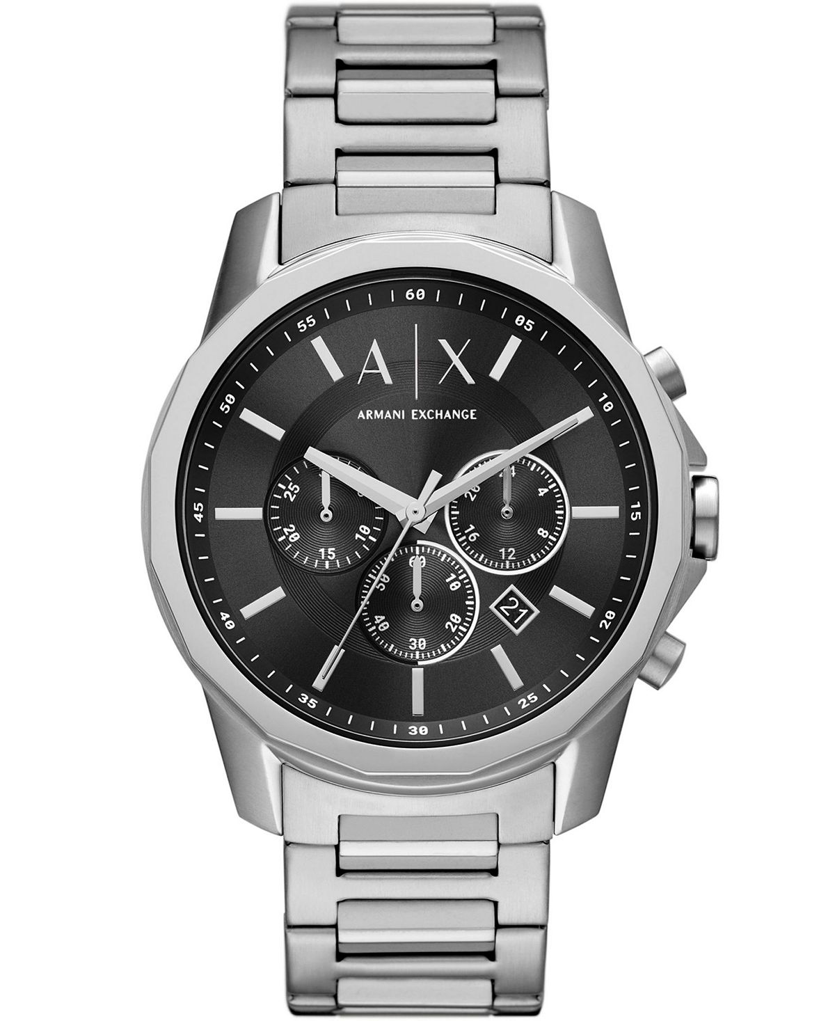 цена Мужские часы-браслет из нержавеющей стали с хронографом, 44 мм Armani Exchange