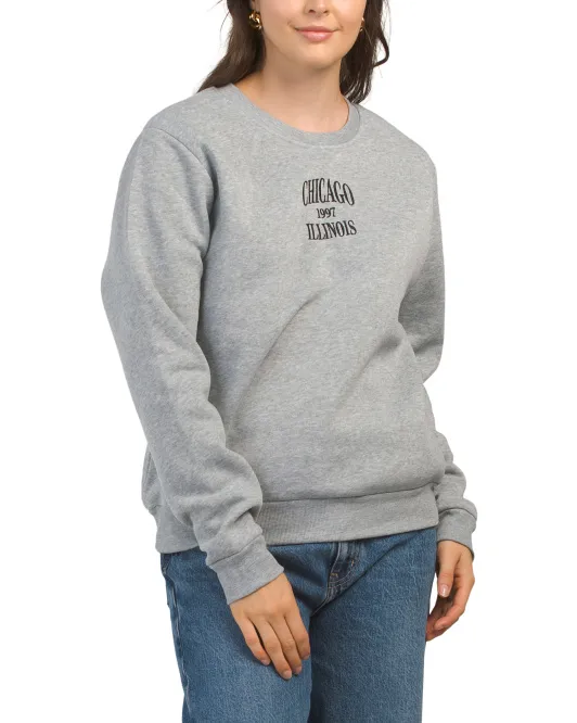 

Толстовка бойфренда Chicago с вышивкой Love Theory Essentials, цвет Heather Grey
