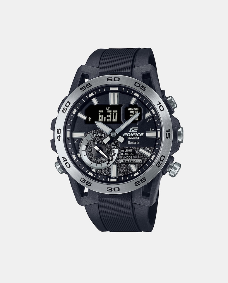Edifice ECB40P1AEF Автоматические мужские часы с хронографом из черной смолы Casio, черный
