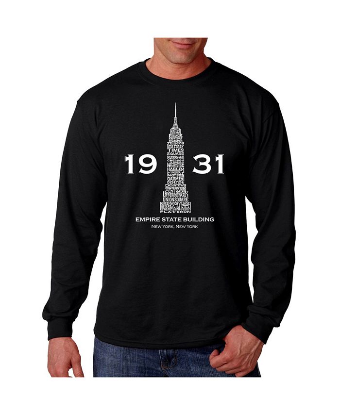 Мужская футболка с длинным рукавом Word Art — Эмпайр Стейт Билдинг LA Pop Art, черный конструктор lego architecture 21046 эмпайр стейт билдинг 1767 дет
