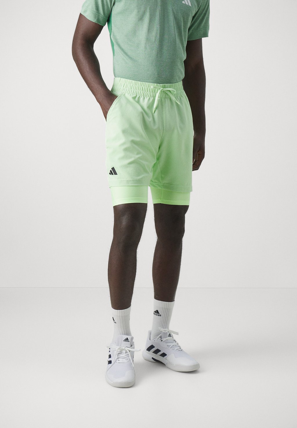 цена Спортивные шорты 2-In-1 Shorts Adidas, цвет semi green spark/green spark