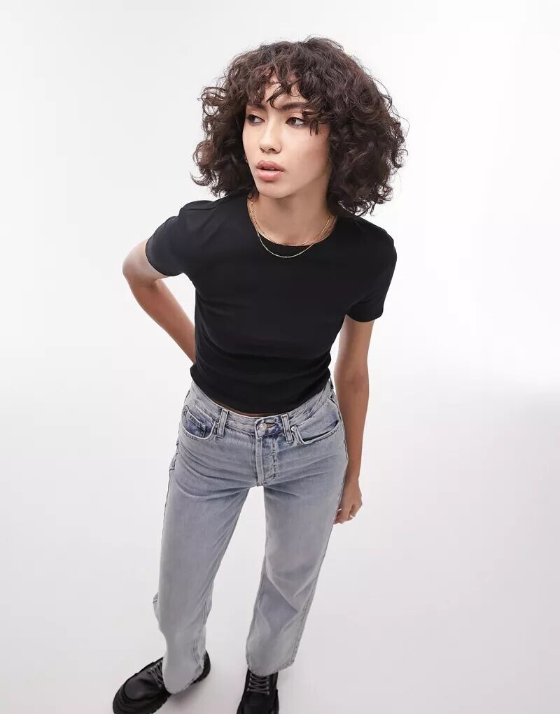 

Черная повседневная футболка Topshop