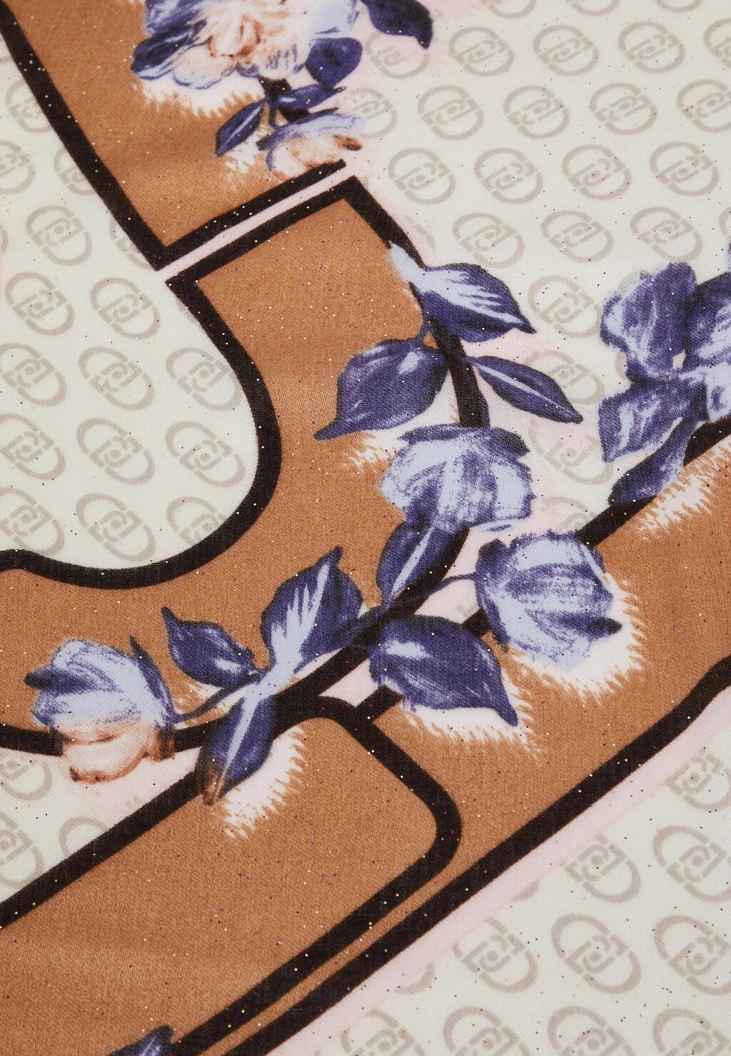 

Шарф WITH FLORAL PRINT AND LOGO LIU JO, песочный