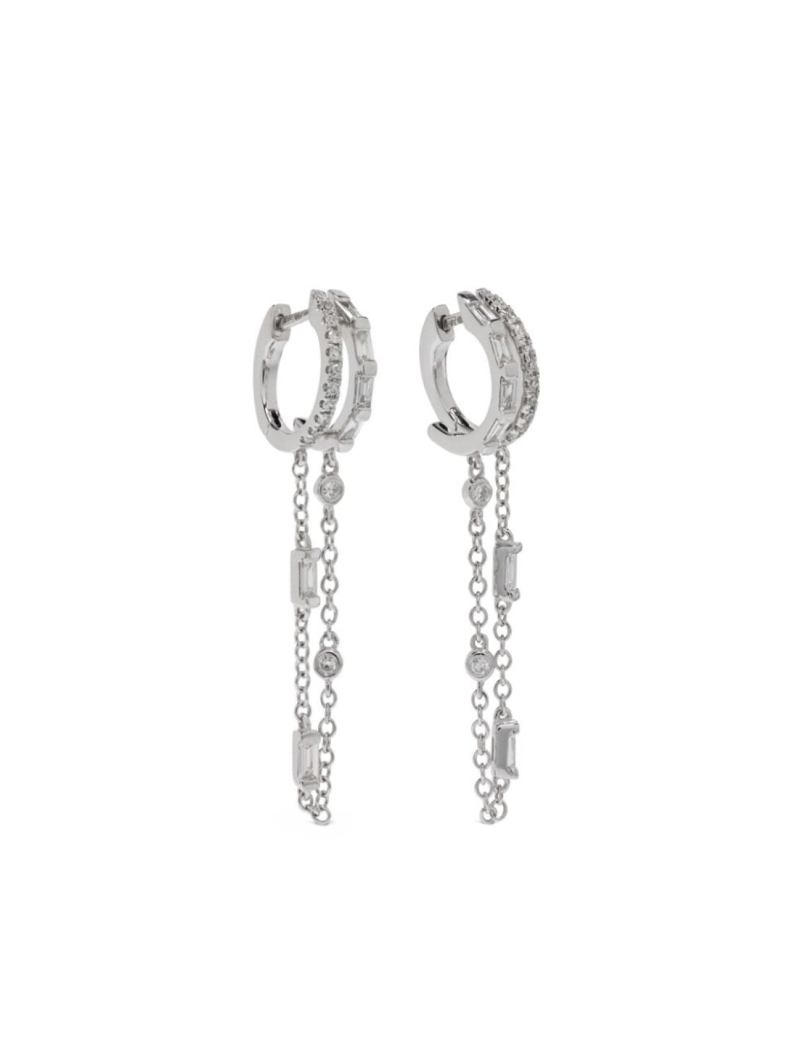 

Серьги Diamond Double Mixed Fringe из белого золота SHAY, серебряный