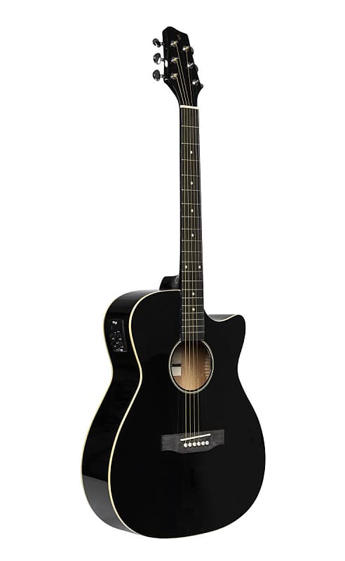 Акустическая гитара Stagg Cutaway Acoustic Electric Auditorium Guitar - Black - SA35 ACE-BK