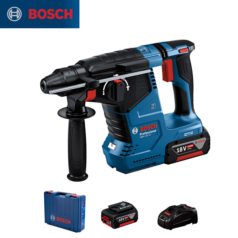 Перфоратор бесщеточный Bosch GBH187-Li с двумя аккумуляторами 4.0Ah