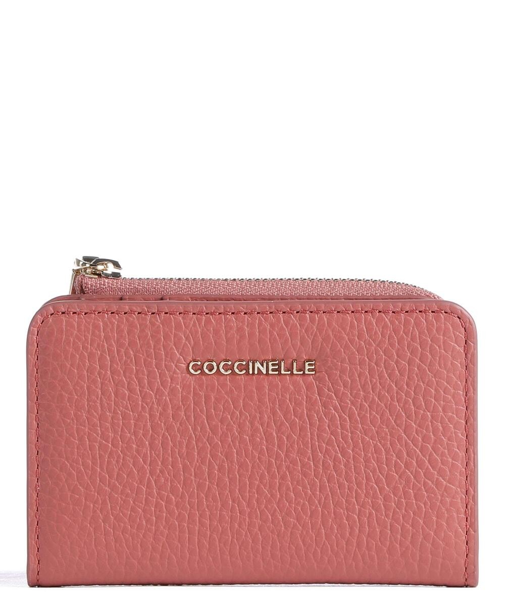 

Мягкий кошелек металлик из зерненой кожи le Coccinelle, розовый