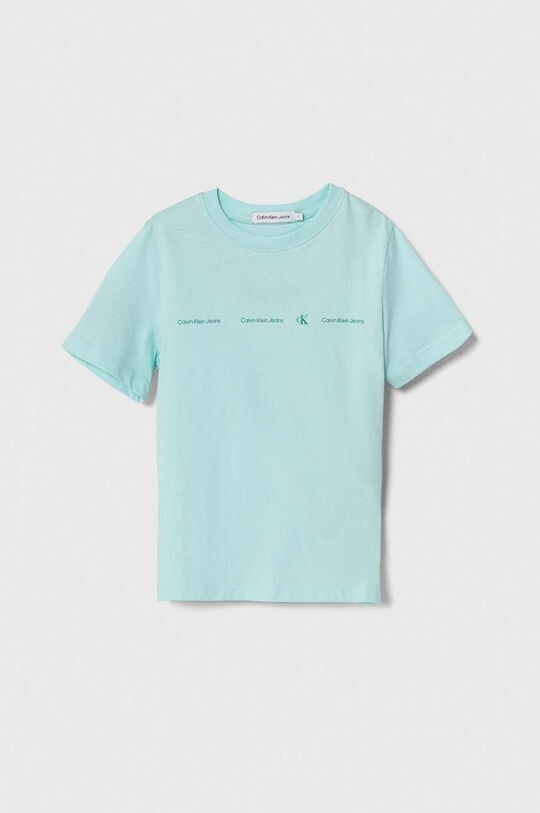 

Хлопковая футболка для детей Calvin Klein Jeans, бирюзовый