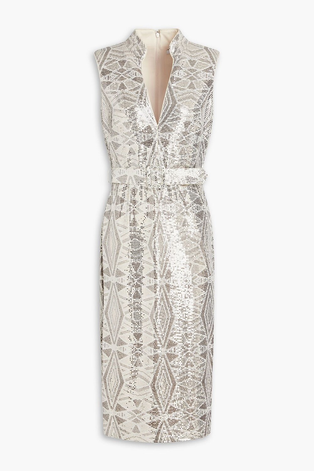 

Платье из джерси с поясом и пайетками BADGLEY MISCHKA, бежевый