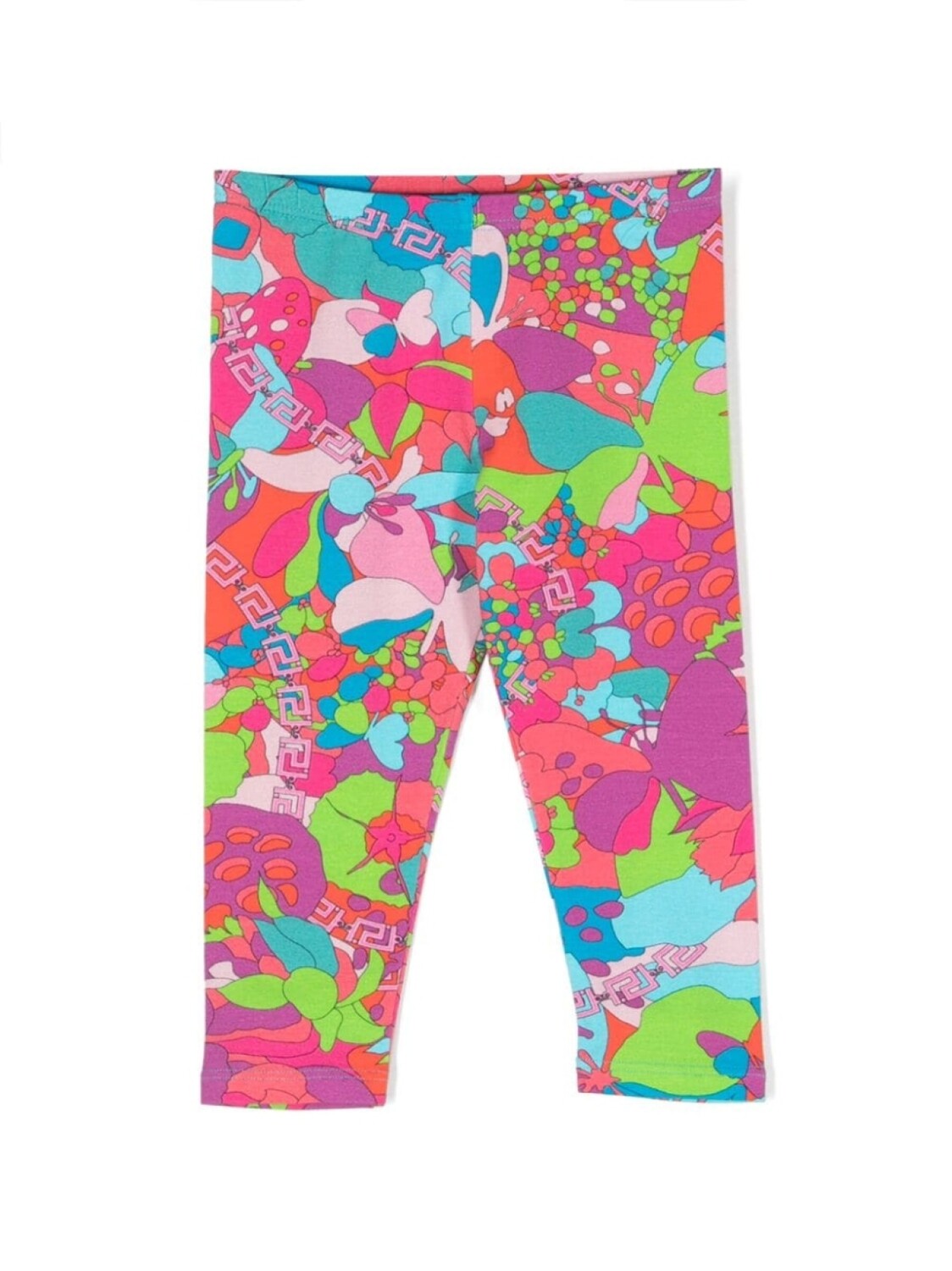 

Versace Kids легинсы с цветочным принтом, синий