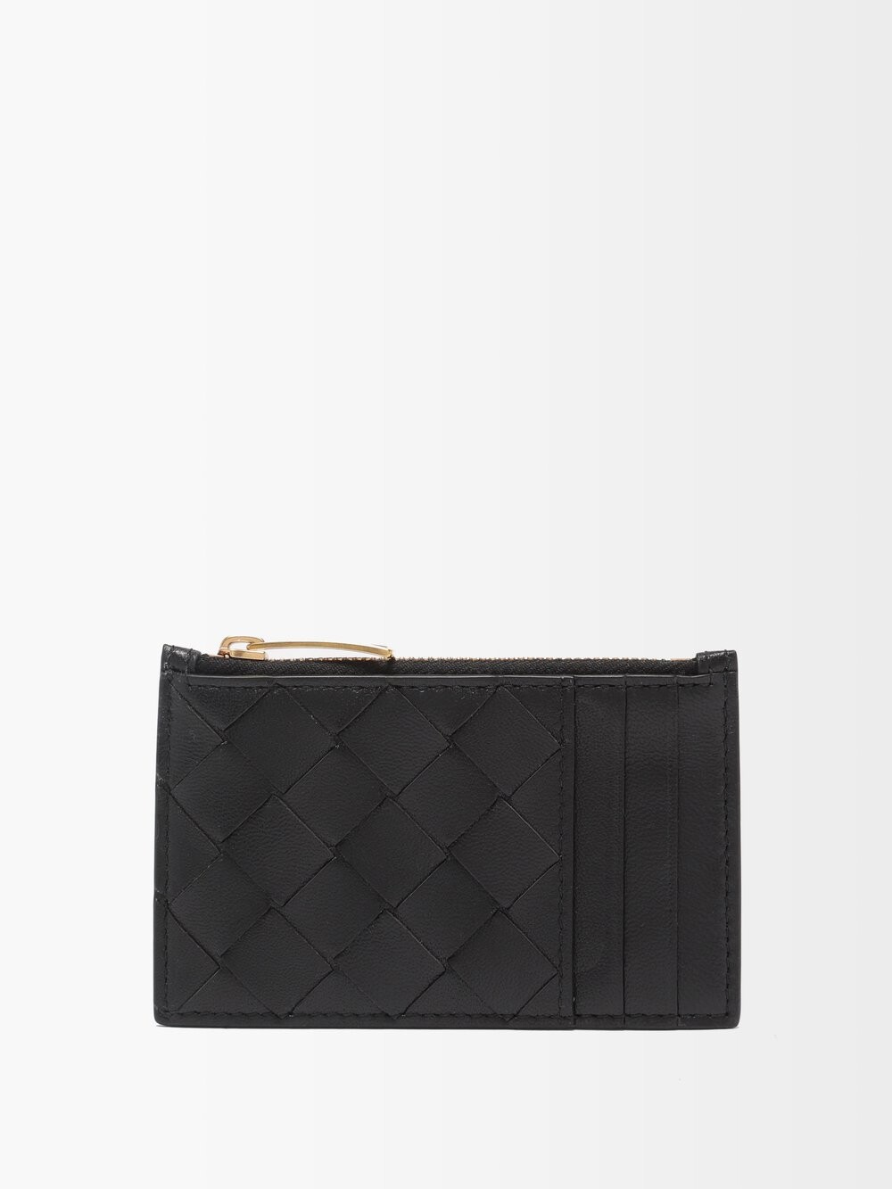 

Визитница из кожи intrecciato на молнии Bottega Veneta, черный