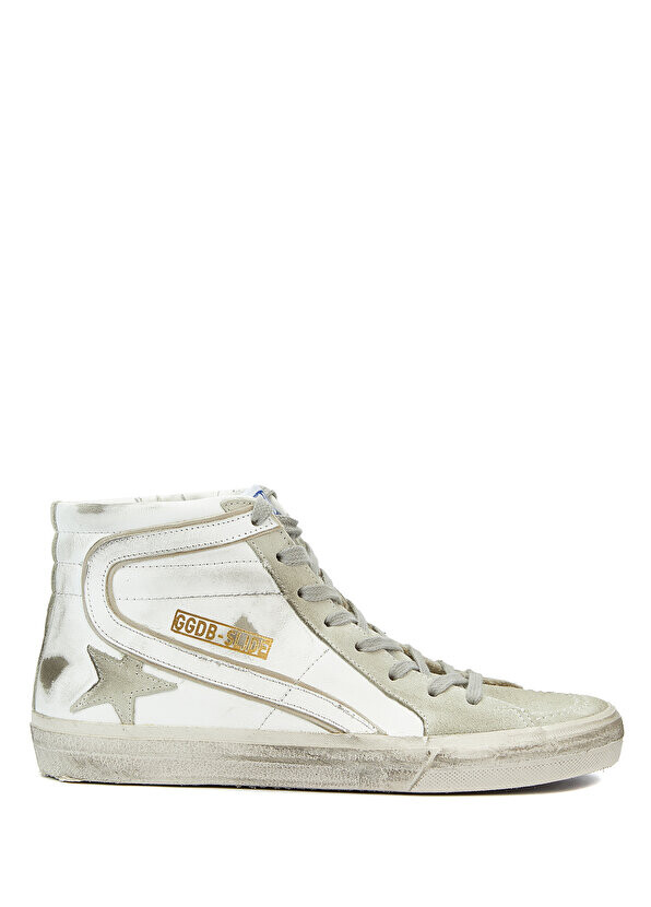 

Белые женские кожаные кроссовки slide с отделкой Golden Goose