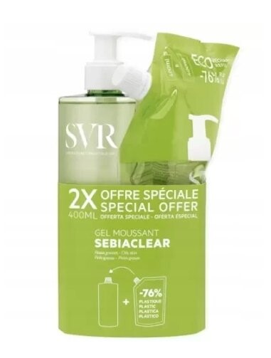 

Очищающий гель для лица, 2x400 мл SVR, Sebiaclear