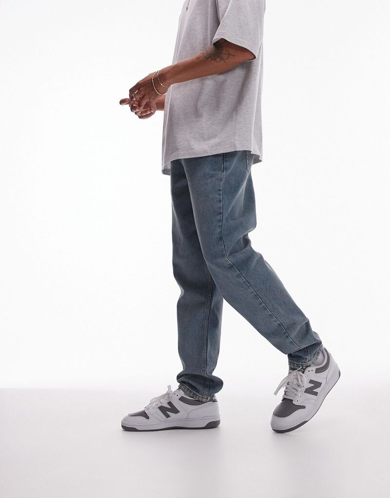 Синие зауженные джинсы Topman