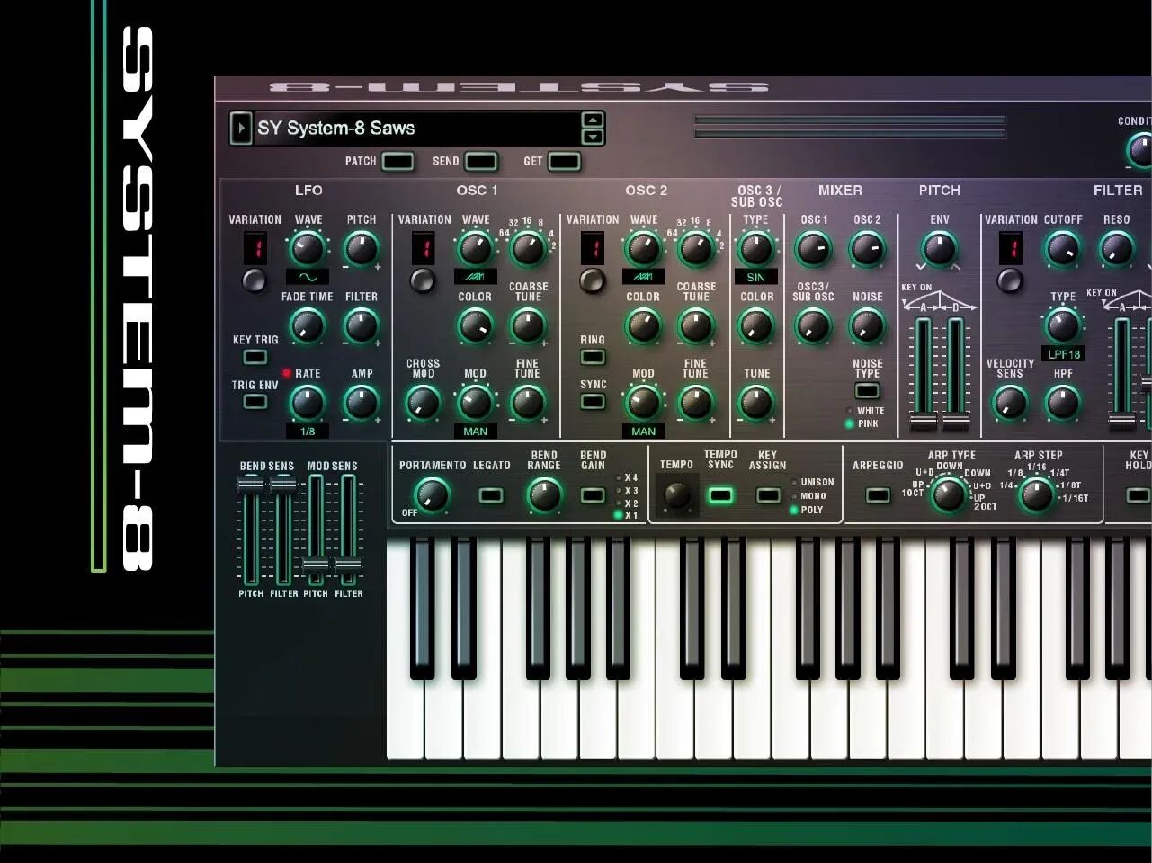 

Программное обеспечение синтезатора Roland System-8