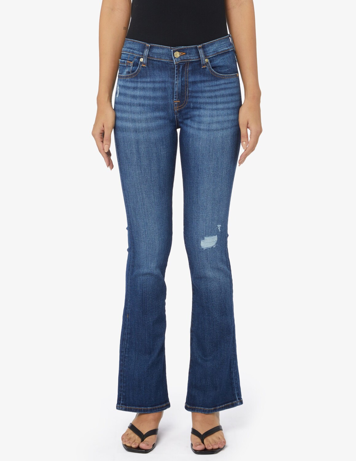 

Рваные джинсы Bootcut 7 For All Mankind, синий