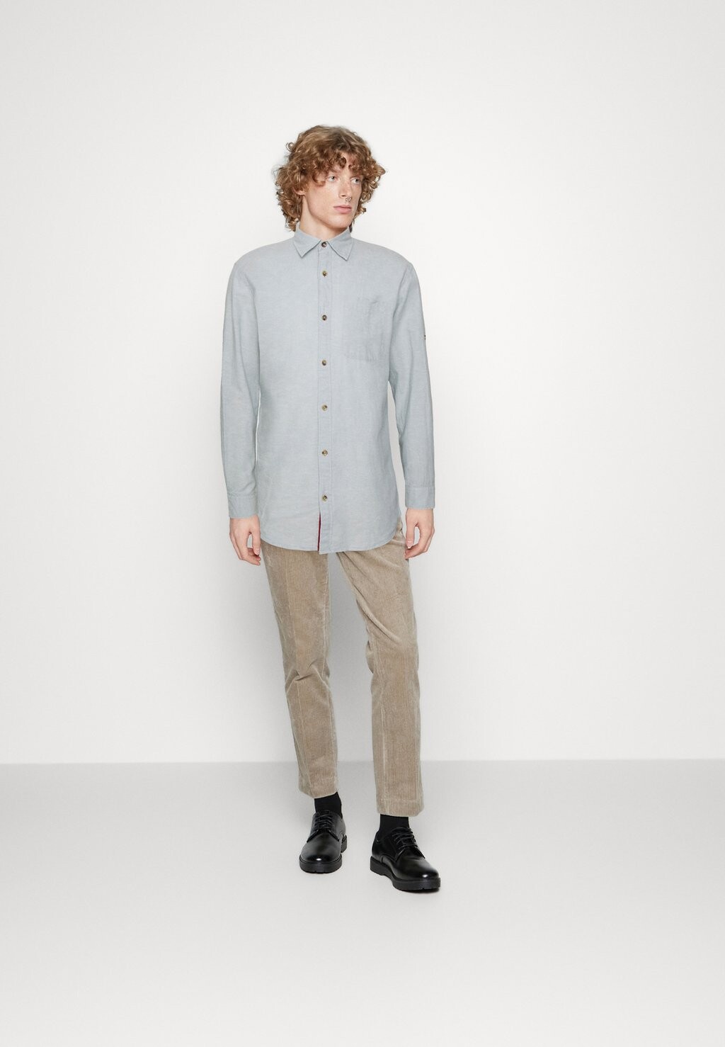 

Рубашка Jjsummer Detail Jack & Jones, пыльно-синяя