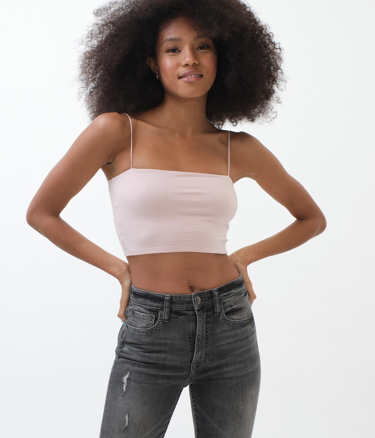 

Укороченная майка с квадратным вырезом Aeropostale, розовый