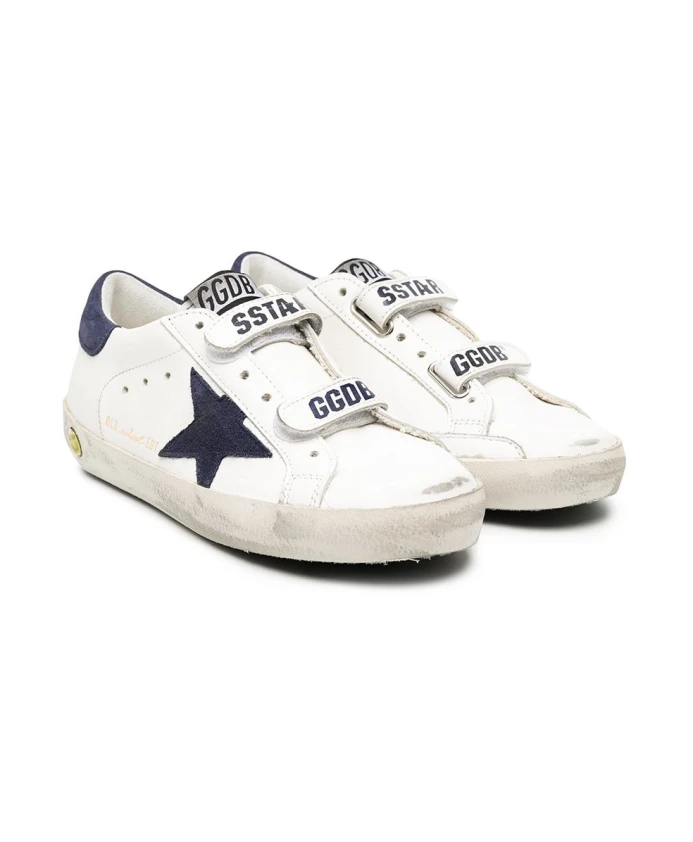 

Кроссовки детские с верхом из старой кожи Golden Goose, белый