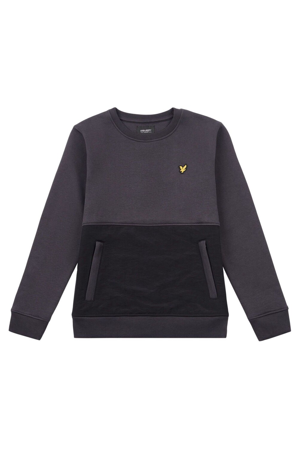 

Гибридная толстовка для мальчиков черного цвета с круглым вырезом Lyle & Scott, черный