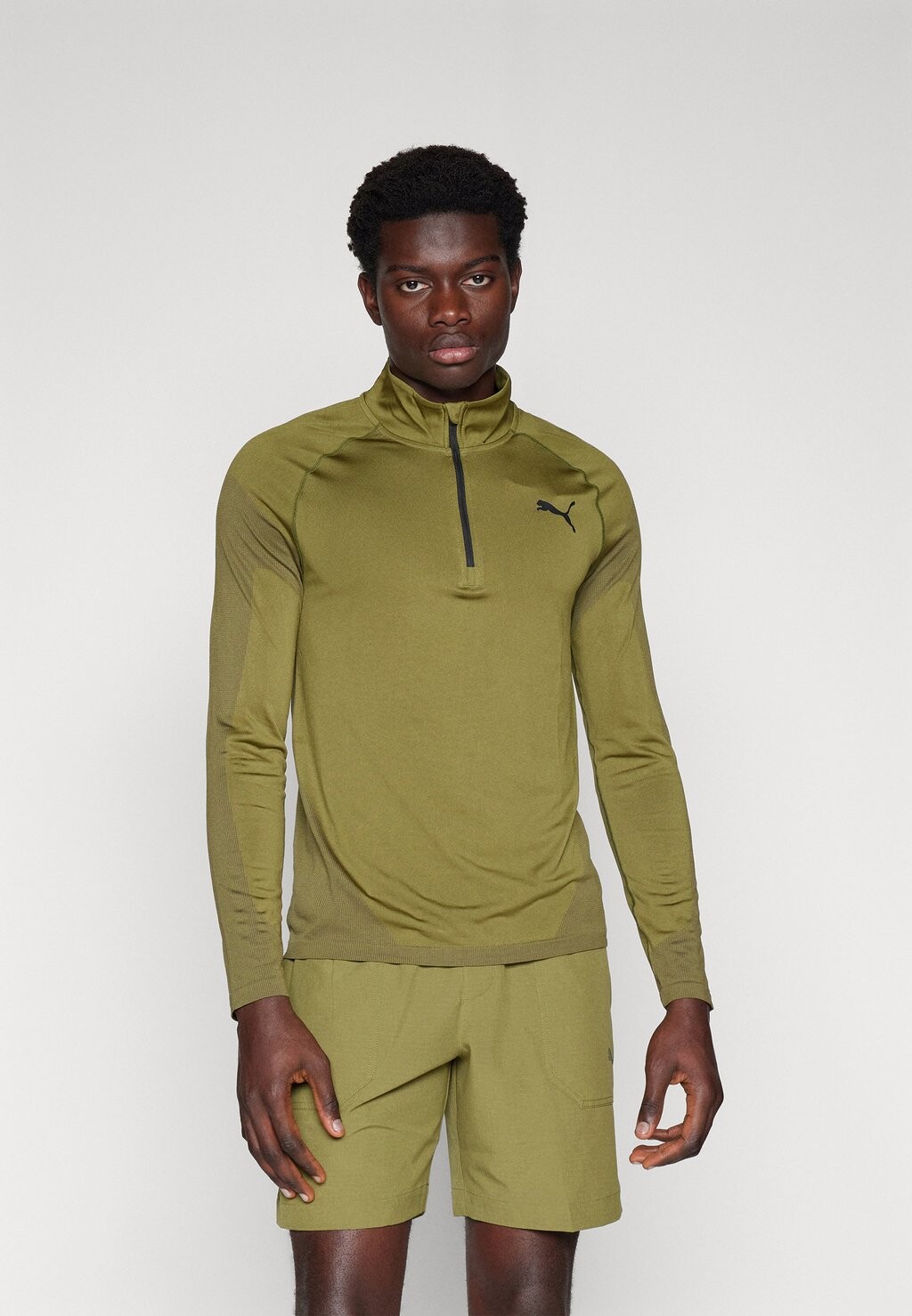 

Футболка с длинным рукавом Seamless ¼ Zip Puma, цвет olive green