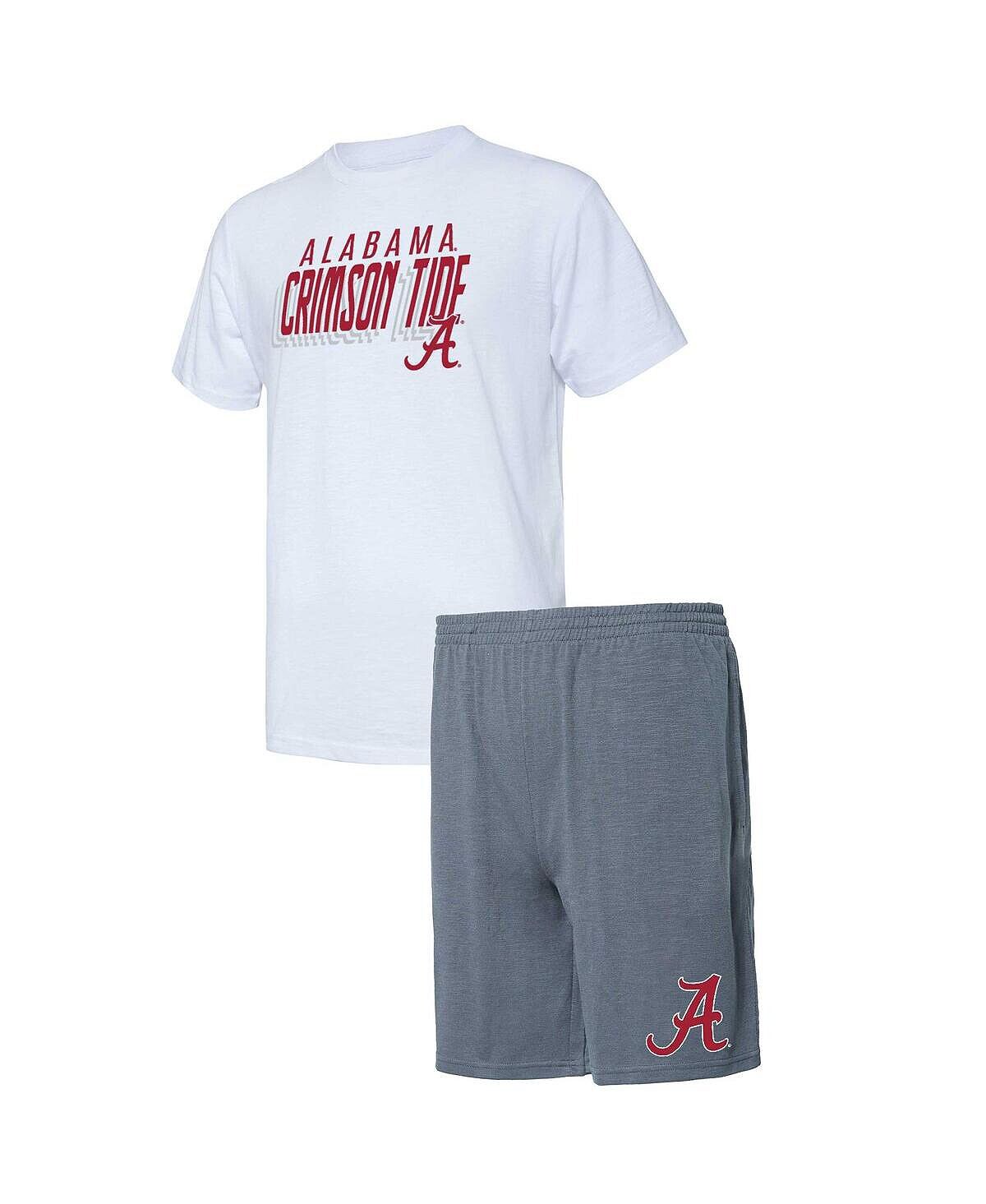 

Мужской комплект из темно-серой и белой футболки и шорт Alabama Crimson Tide Downfield Concepts Sport