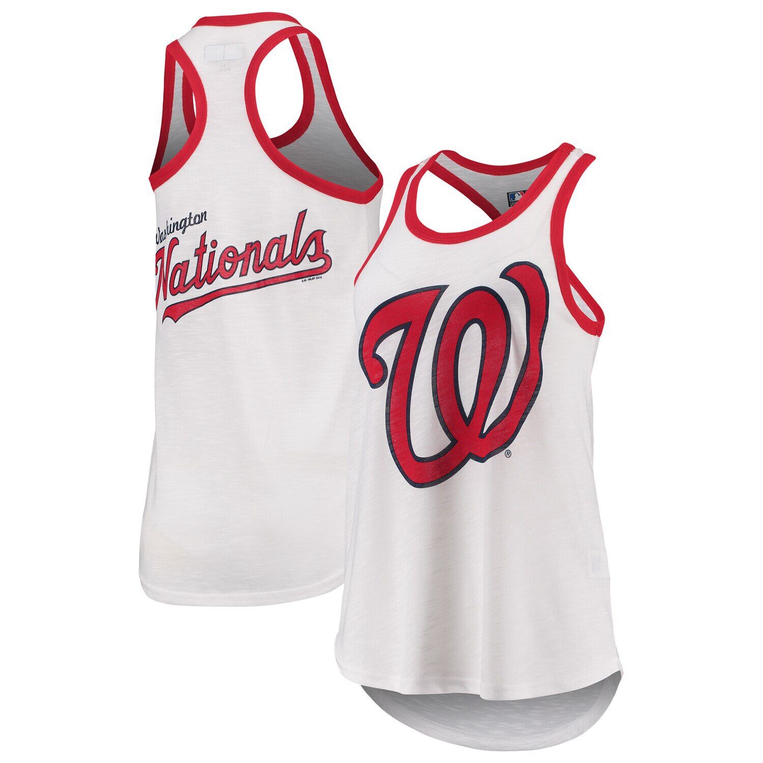 

Женская майка G-III 4Her от Carl Banks White Washington Nationals Tater Racerback Tank Top G-III