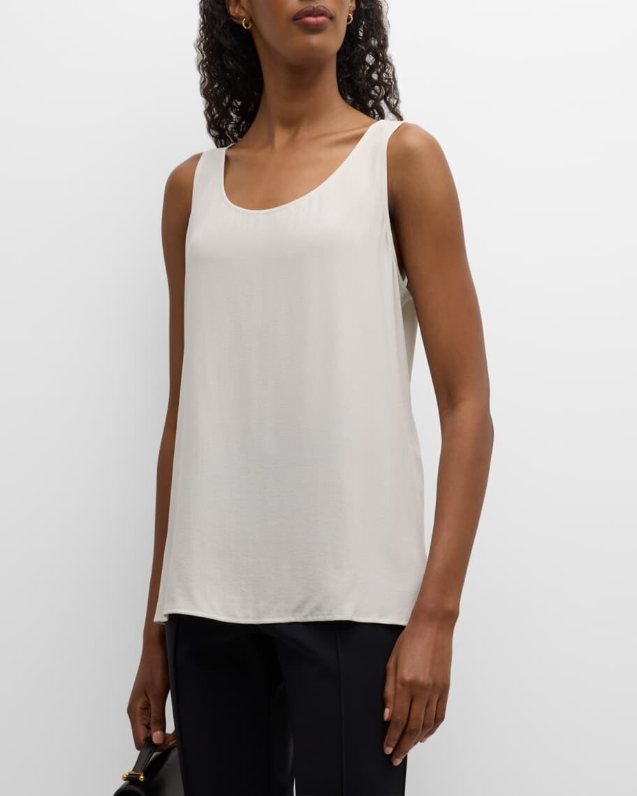 

Майка Missy из шелкового жоржета из крепа с круглым вырезом Eileen Fisher