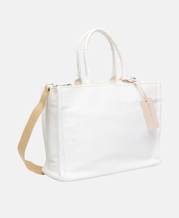 

Кожаная большая сумка-тоут Coccinelle, цвет Wool White