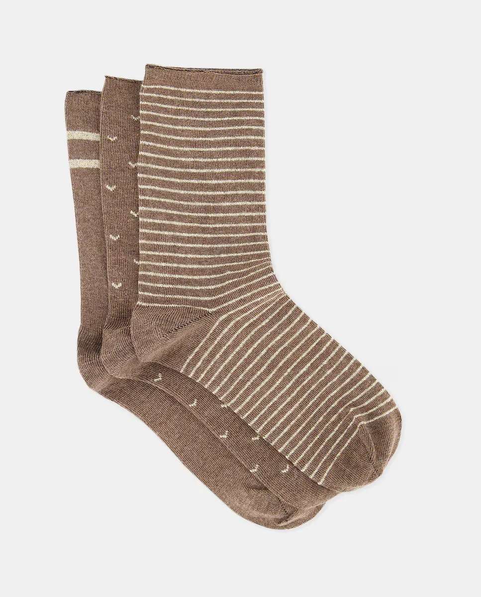 

Женская упаковка из 3 носков с люрексом Easy Wear, коричневый