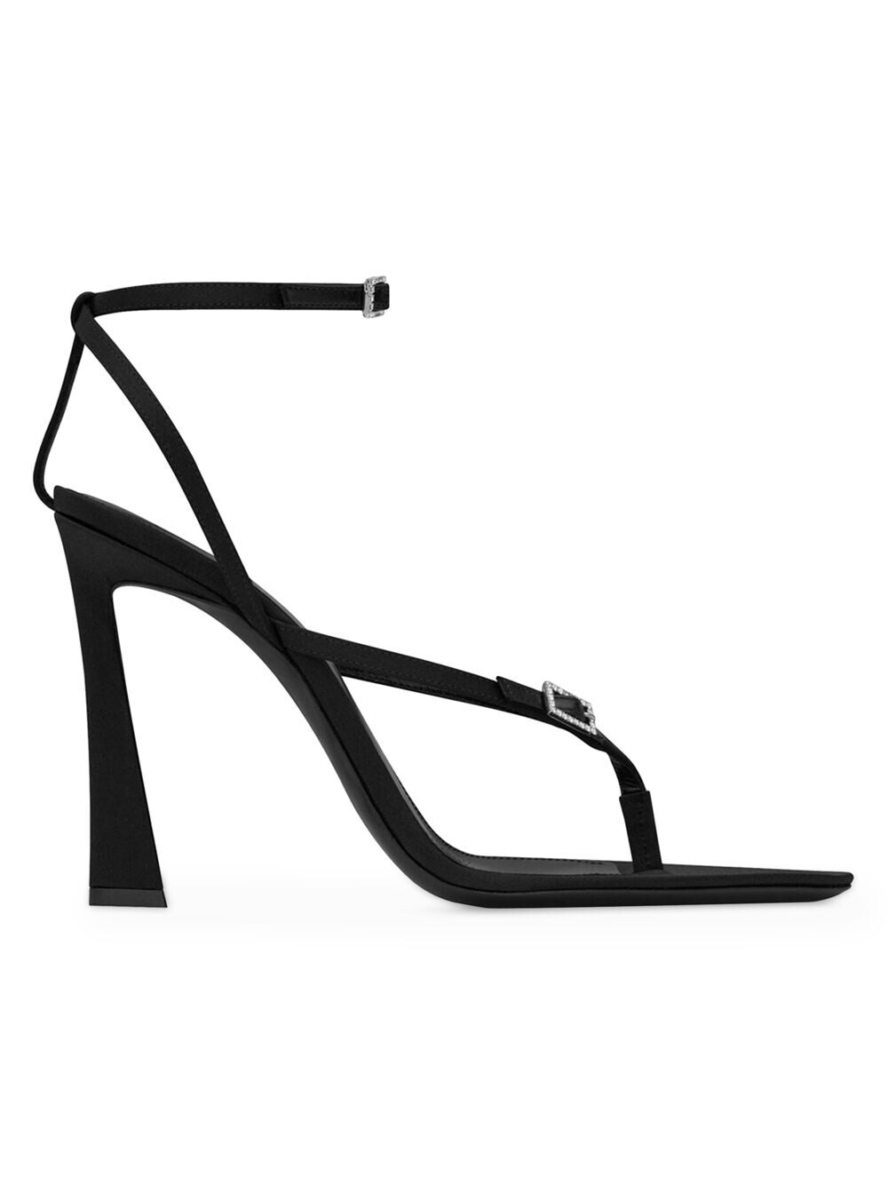 

Сандалии Nadja из креп-сатина Saint Laurent, черный