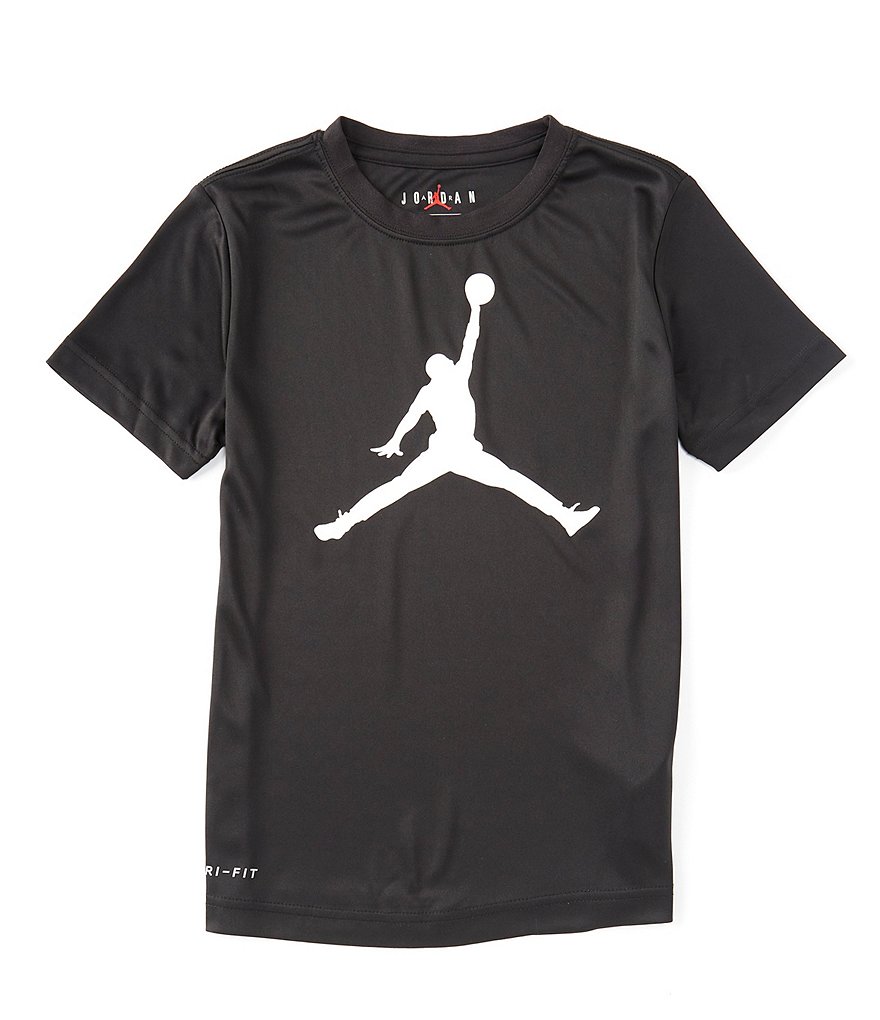 Футболка с короткими рукавами и логотипом Jordan Big Boys 8–20 Jumpman, черный