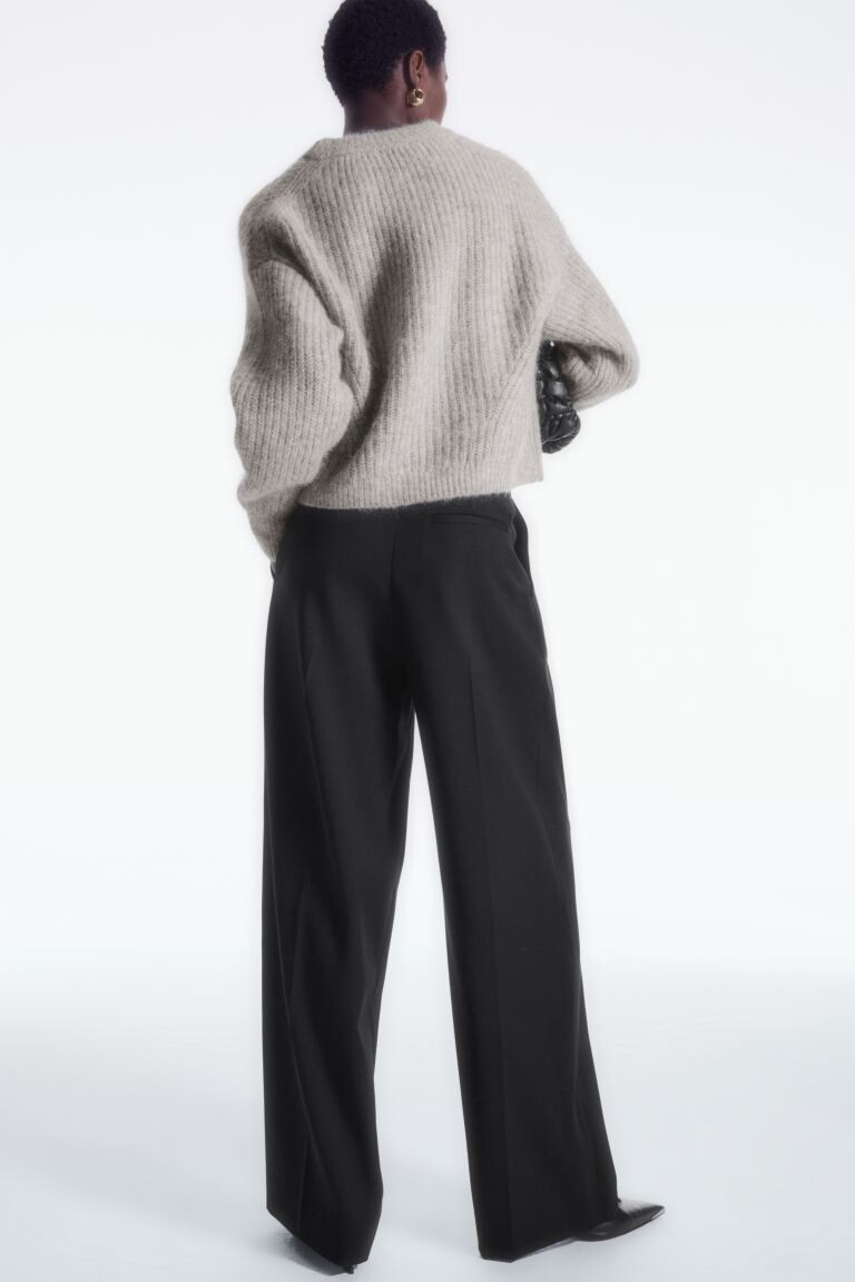 

Элегантные шерстяные брюки с широкими ногинами H&M, черный