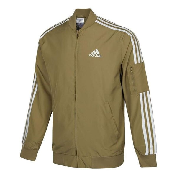 

Куртка Men's adidas Side Classic Logo Printing Stand Collar Jacket Military Green, мультиколор