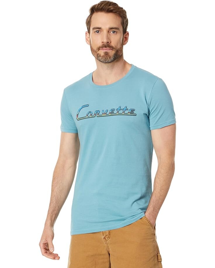 Футболка Lucky Brand Corvette Logo Tee, цвет Adriatic Blue