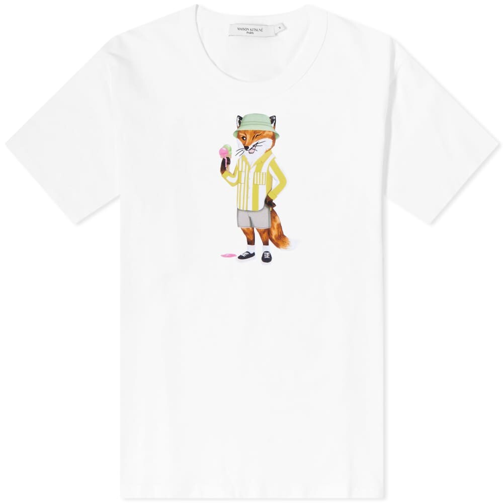 

Обычная футболка Maison Kitsune в стиле лисы, белый