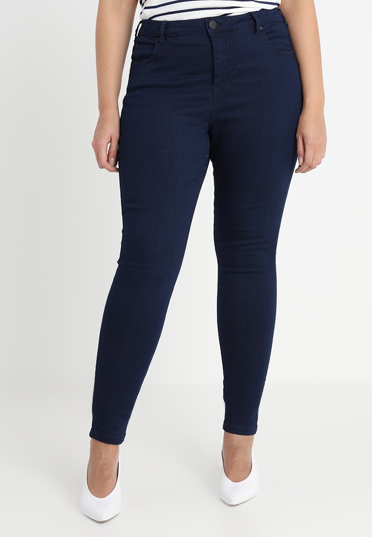 цена Узкие джинсы темно-синего цвета Zizzi, темно-синий