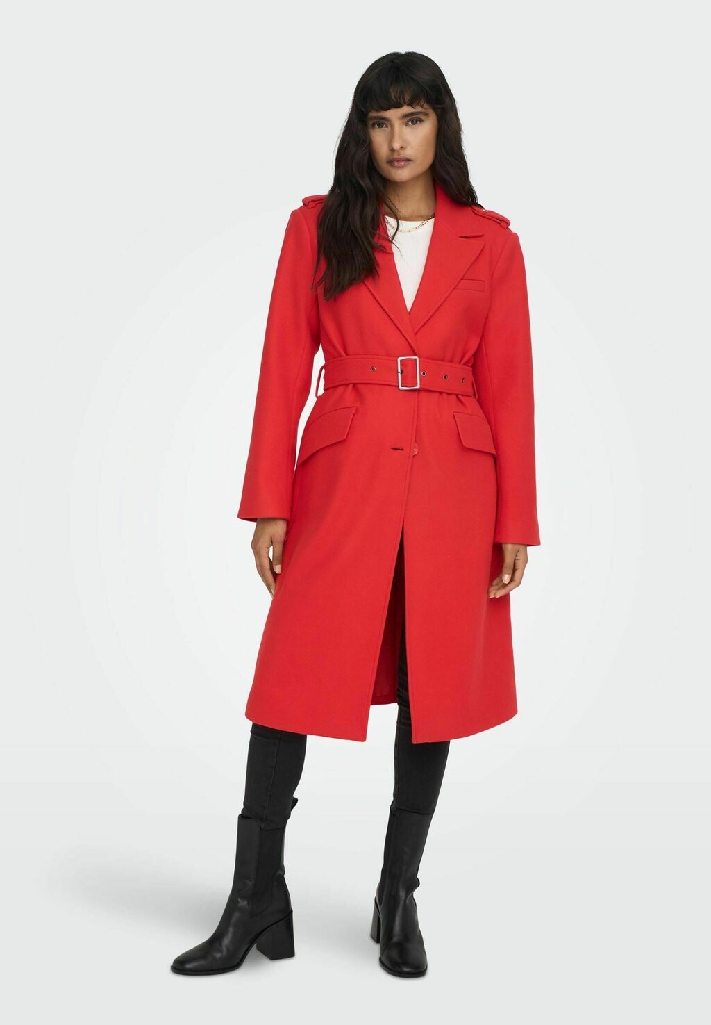 

Плащ ONLY ONLSIF FILIPPA LIFE BELTED CC OTW, цвет high risk red
