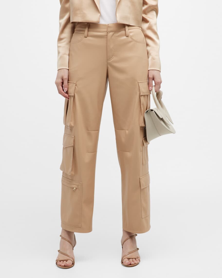 

Кожаные брюки-карго Luis Vegan Alice + Olivia