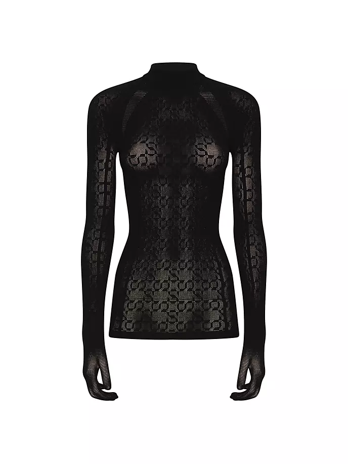 

Топ с логотипом и перчатками SIMKHAI x Wolford Wolford, черный