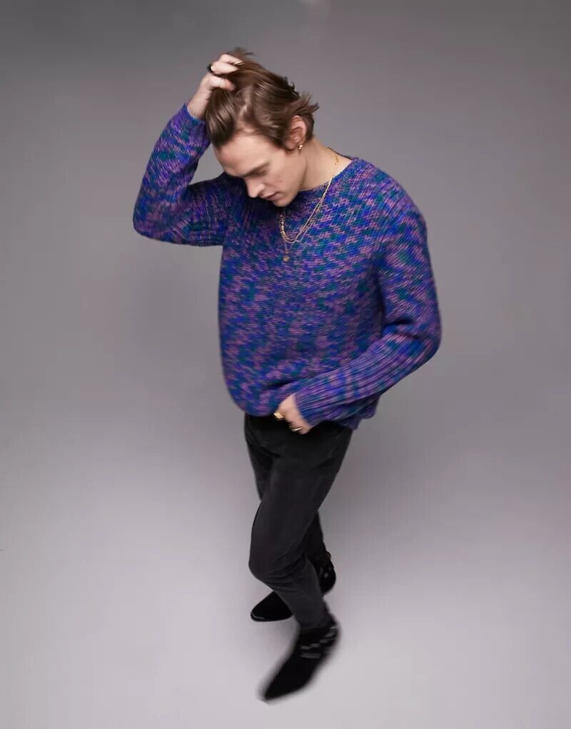

Топман – вязаный свитер из ниток ярких цветов Topman